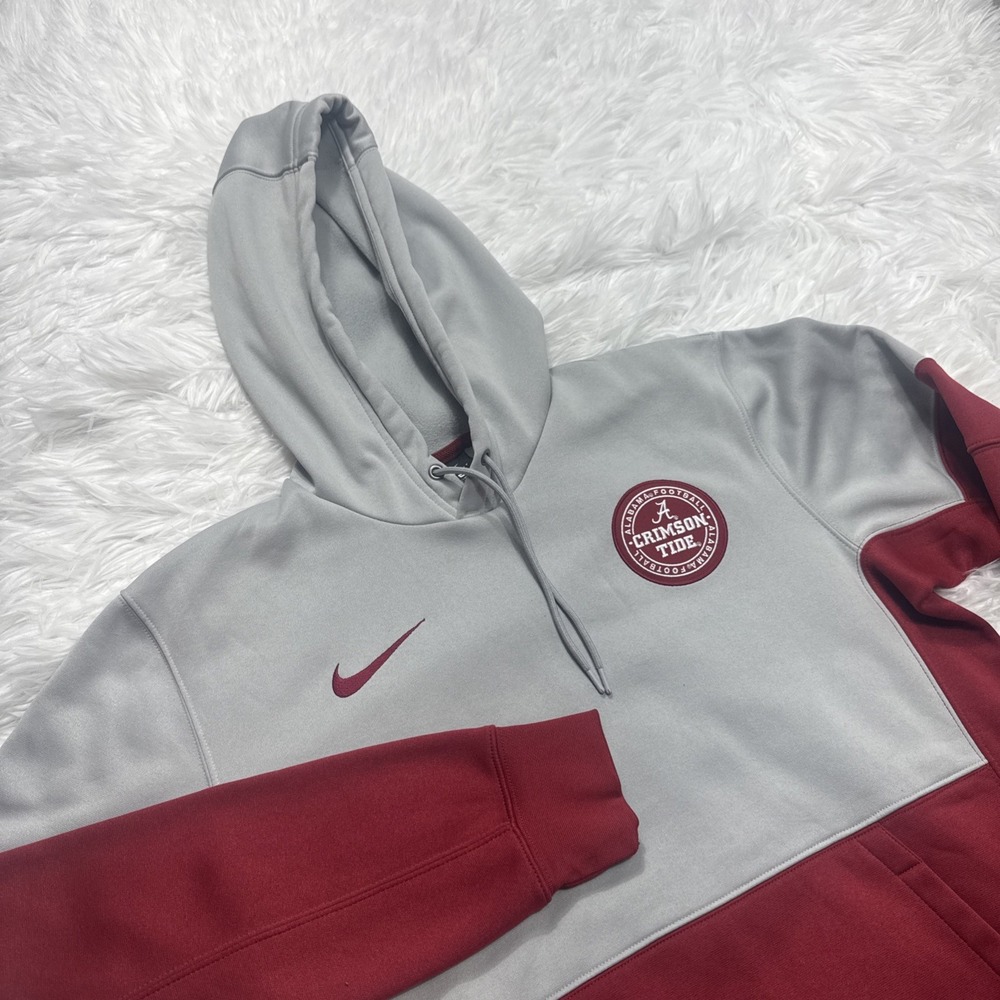 Nike Alabama Football On Field Hoodie‎ Men's Medium M Red Gray Sweatshirt New!